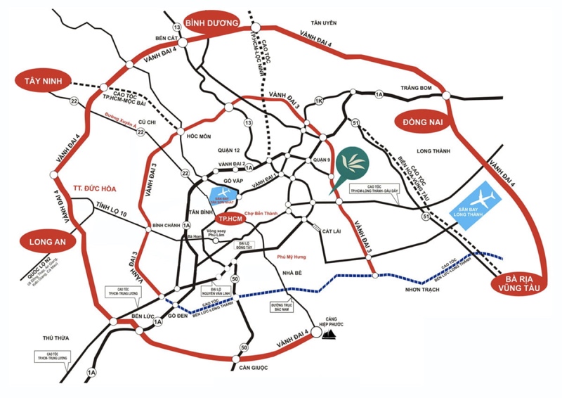 Vị trí đắc đại và tiềm năng tại dự án Centana Điền Phúc Thành và Mt Eastmark City
