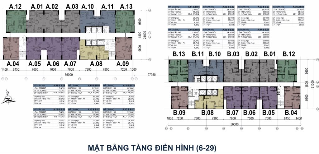 Mặt bằng tầng điển hình dự án căn hộ Mường Thanh quận 9